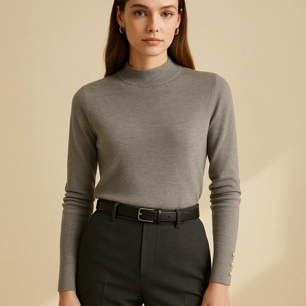 بافت آستین دکمه‌دار زنانه وارداتی – فری‌سایز (مناسب ۳۶ تا ۴۲)